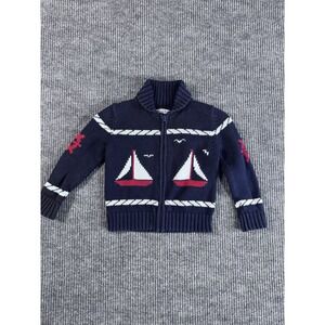 Best & Co. Nautical Full Zip Knit Sweater Navy Size 3 Unisex Baby Toddler